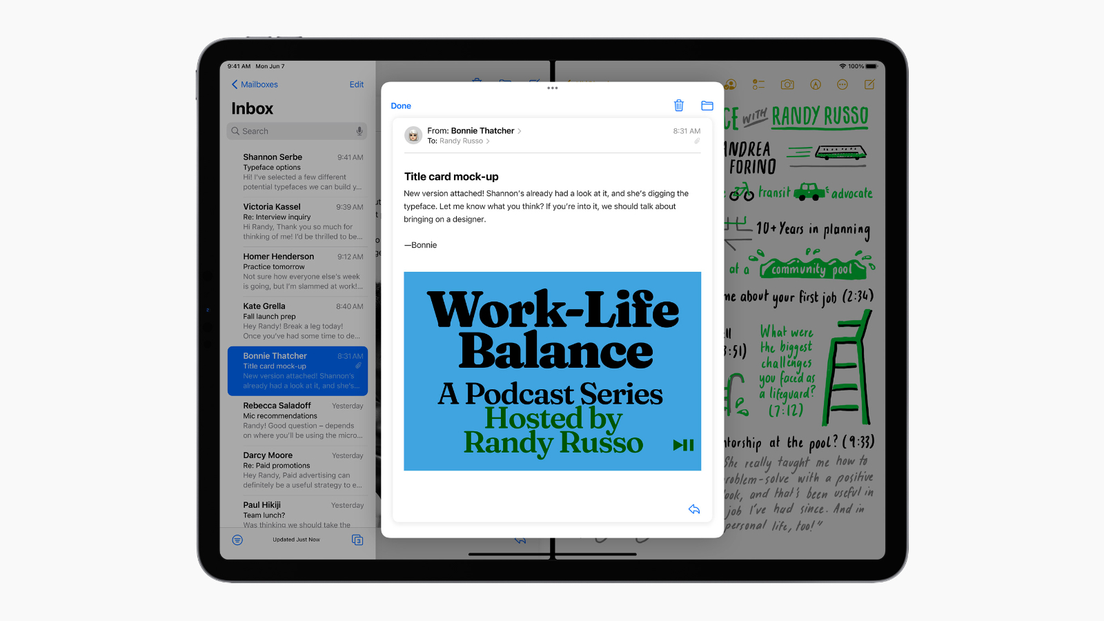 ipados 15 multitasking mail notes