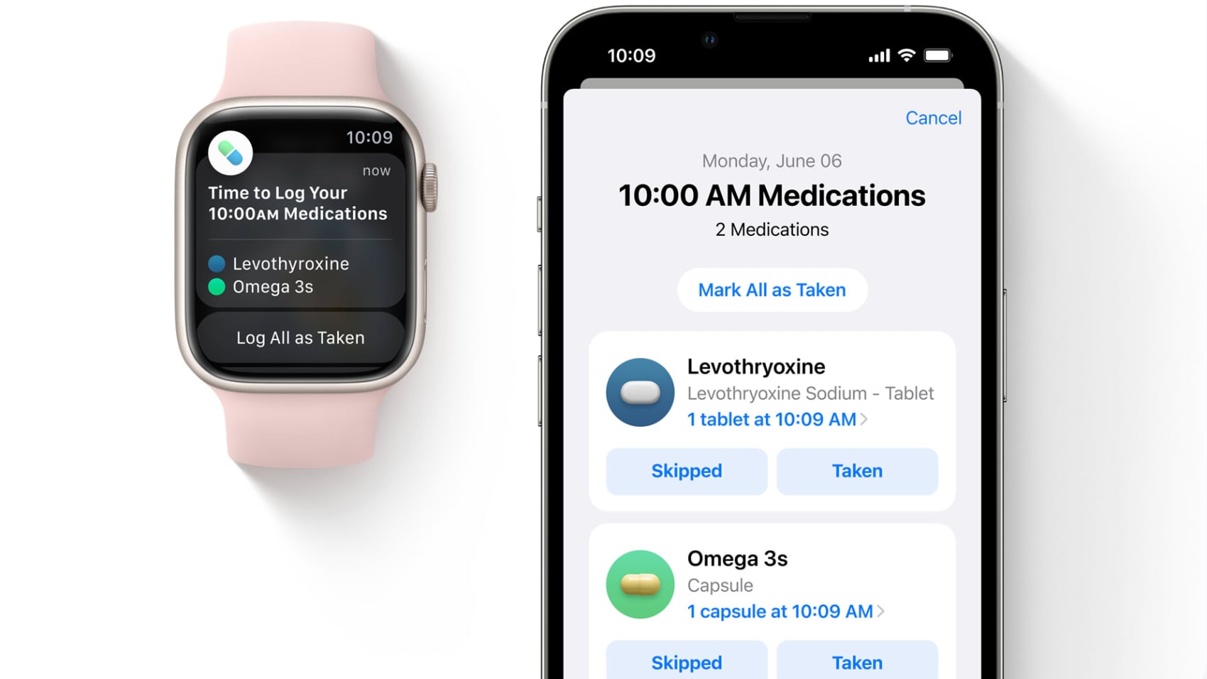 watchos 9 ios 16 medication list